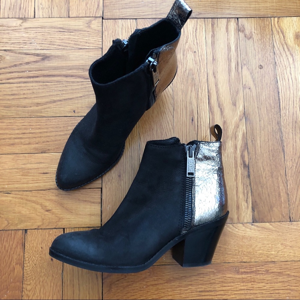 CNC Costume National Black & Gold Ankle Boots